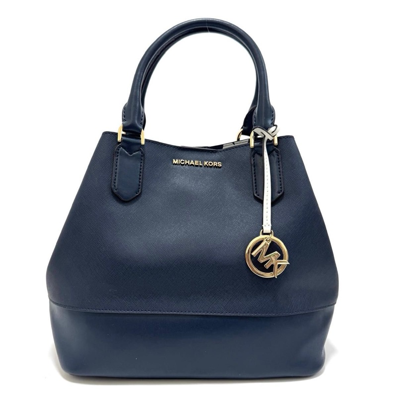 Michael Kors 兩用手提包、肩背包、商務包、斜背包,海軍藍皮革-0