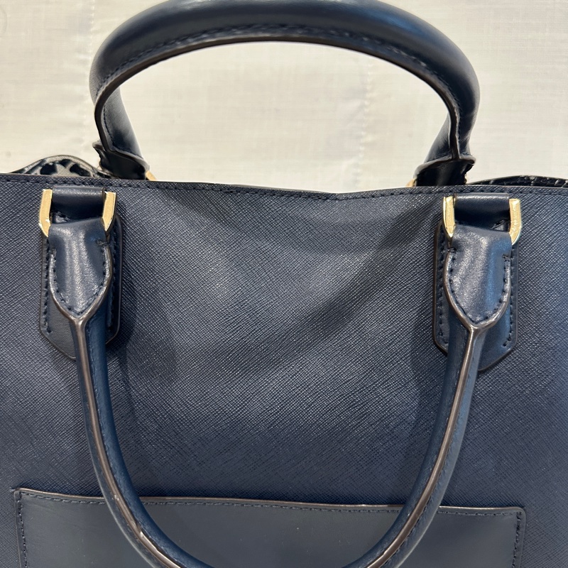 Michael Kors 兩用手提包、肩背包、商務包、斜背包,海軍藍皮革-4