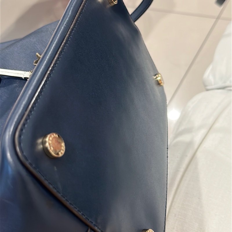 Michael Kors 兩用手提包、肩背包、商務包、斜背包,海軍藍皮革-6