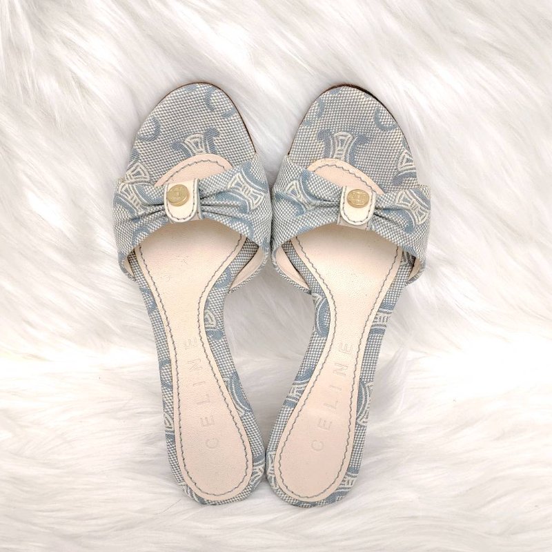 Celine 瑟琳 淺藍色 涼鞋 35碼-4