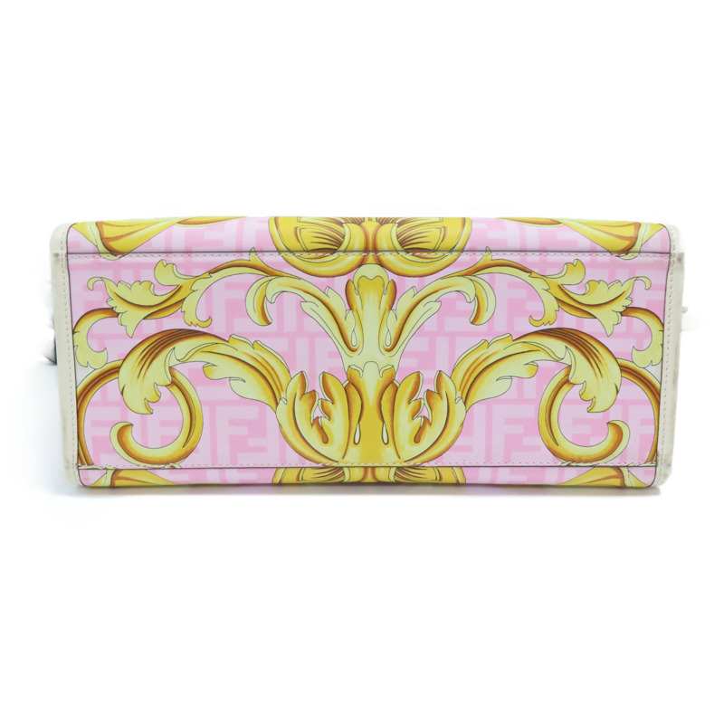 米白色 牛皮 Sunshine Medium VERSACE聯名 手提包 8BH386【FENDI 芬迪】 8BH386-3