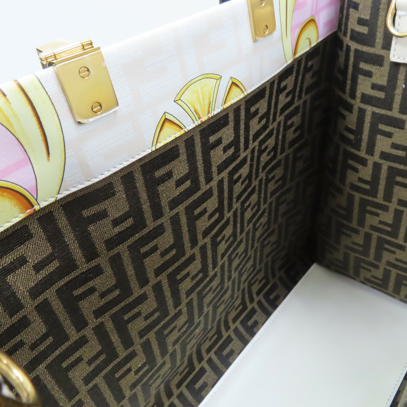 米白色 牛皮 Sunshine Medium VERSACE聯名 手提包 8BH386【FENDI 芬迪】 8BH386-5