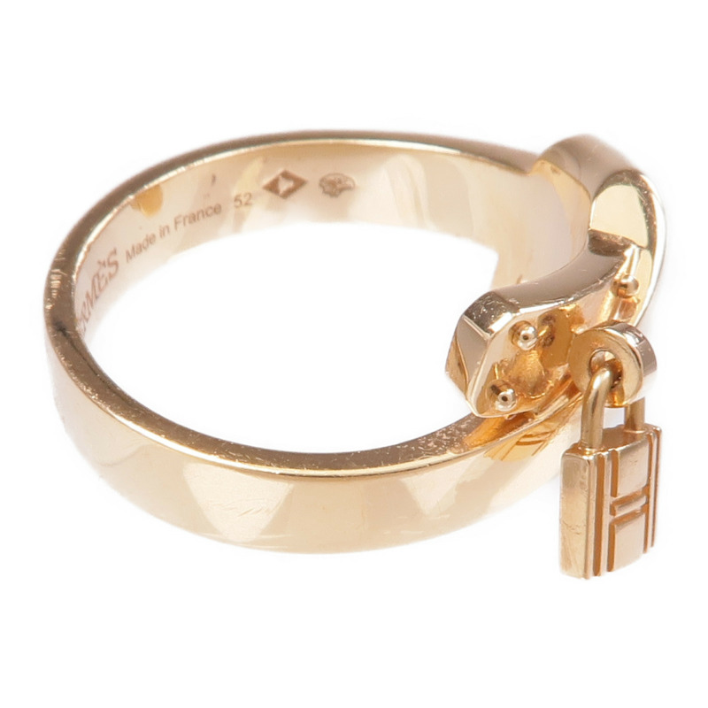HERMES 18K玫瑰金Kelly Gavroche Ring戒指Hermes#52/US#6-2