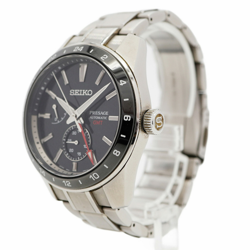 精工 Presage 6R64-00C0 黑色錶盤男士腕錶-1