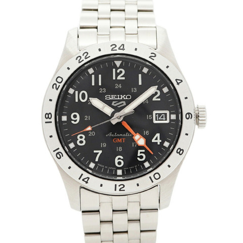 精工5號運動系列4R34-00C0 SBSC011黑色錶盤男士腕錶