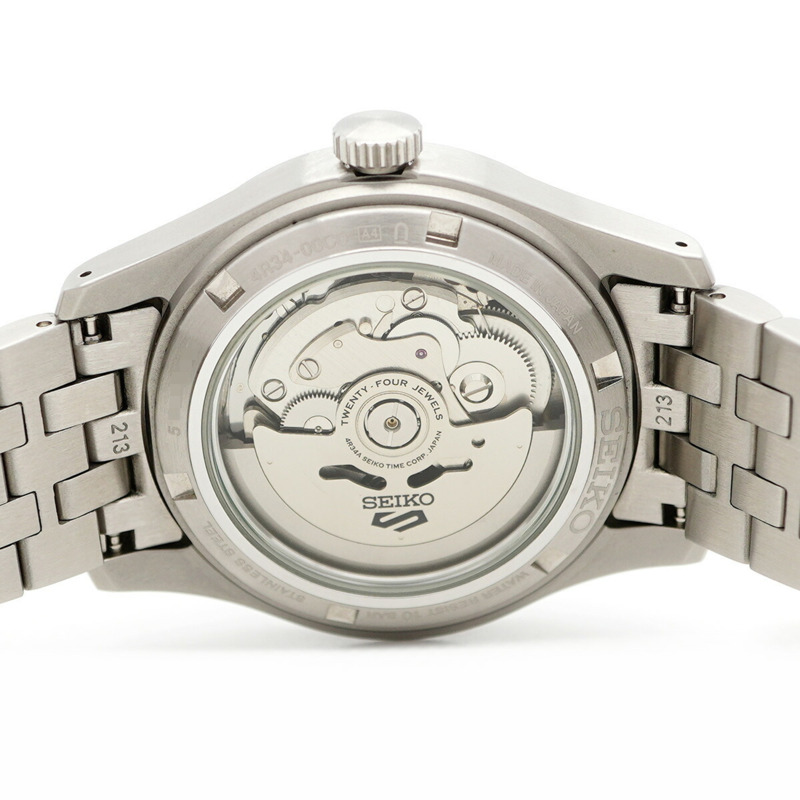 精工5號運動系列4R34-00C0 SBSC011黑色錶盤男士腕錶-5