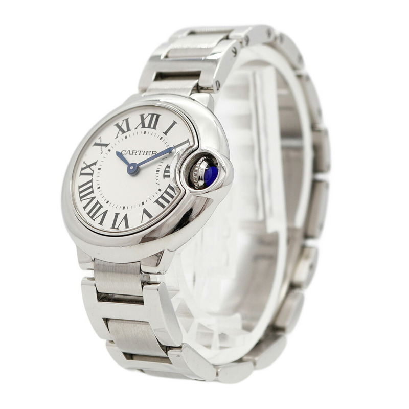 卡地亞 Ballon Bleu W69010Z4 銀色錶盤小姐腕錶-1