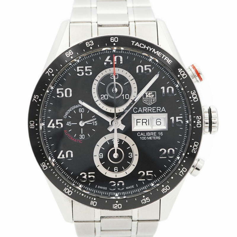 TAG Heuer Carrera CV2A10 黑色錶盤男士腕錶-0