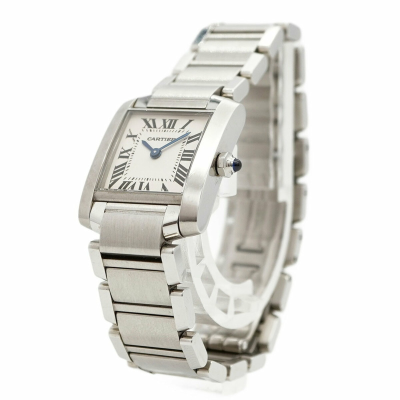 卡地亞 Tank Française SM W51008Q3 象牙色錶盤女士腕錶-1