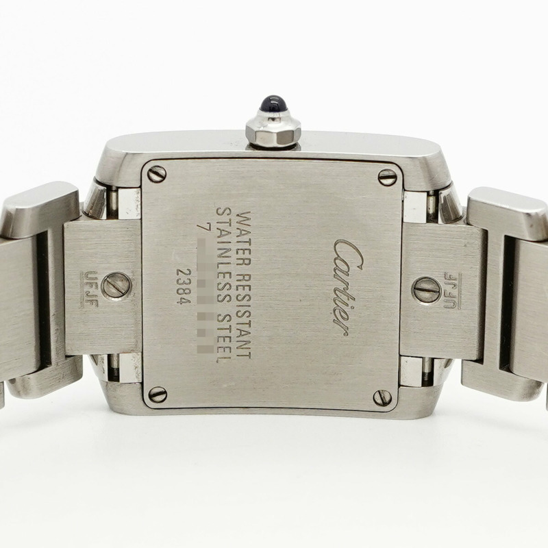 卡地亞 Tank Française SM W51008Q3 象牙色錶盤女士腕錶-4