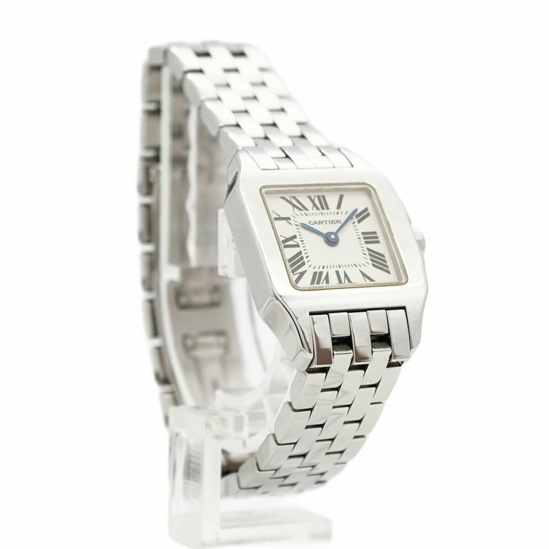 卡地亞 Santos de SM W25064Z5 象牙色錶盤女士腕錶-3