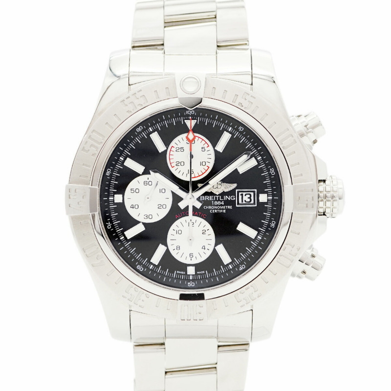 百年靈超級復仇者 II A13371 黑色錶盤男士腕錶-0