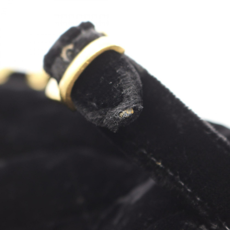 香奈兒 (CHANEL) 絎縫雙肩包/背包/鏈條抽繩包/黑色織物/二手/金色五金-10