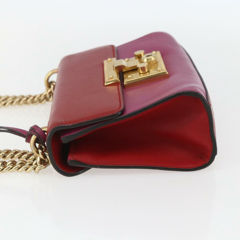 【日本直送】GUCCI 紅色金色皮革單肩包 409487 正品 ka847-2