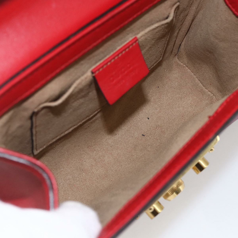 【日本直送】GUCCI 紅色金色皮革單肩包 409487 正品 ka847-10
