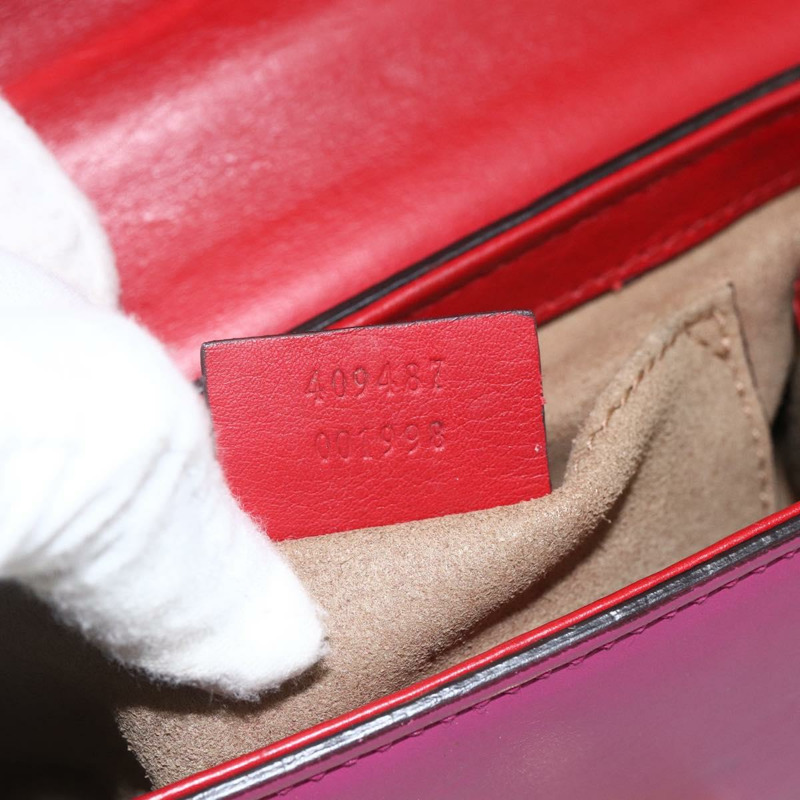 【日本直送】GUCCI 紅色金色皮革單肩包 409487 正品 ka847-11