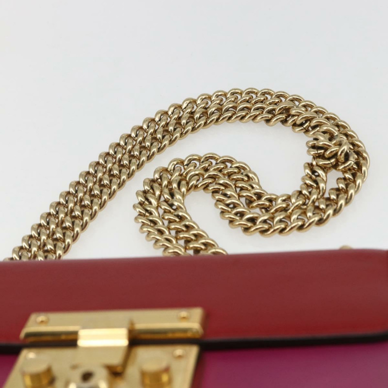 【日本直送】GUCCI 紅色金色皮革單肩包 409487 正品 ka847-13