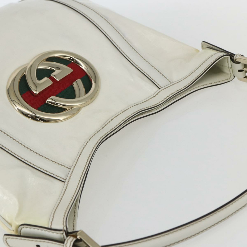 【日本直送】GUCCI Interlocking Web Sherry Line 手提包 塗層帆布 白色 162740 正品 159778-5
