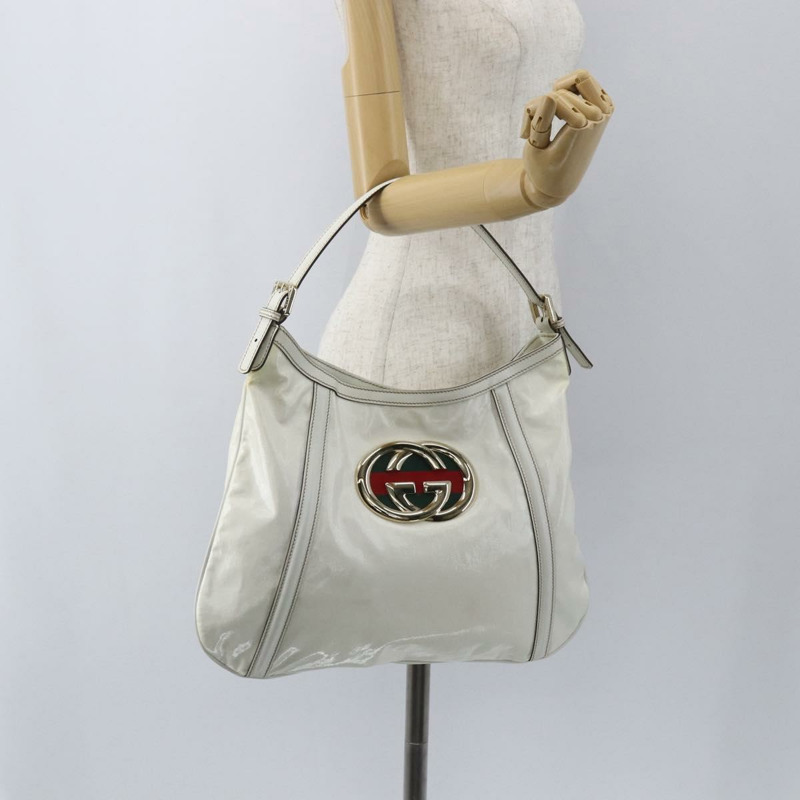 【日本直送】GUCCI Interlocking Web Sherry Line 手提包 塗層帆布 白色 162740 正品 159778-21