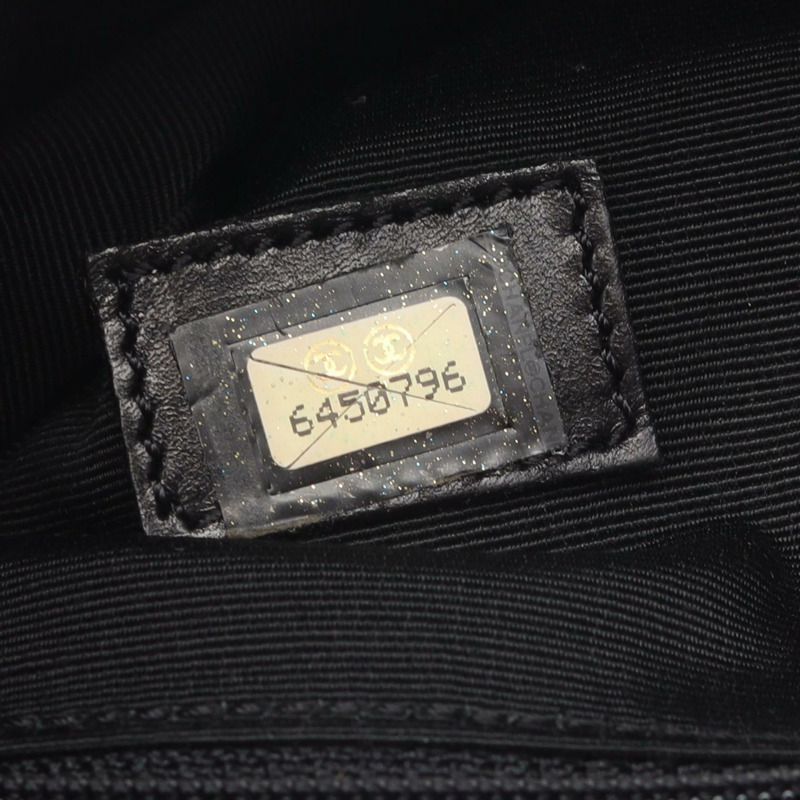 香奈兒 (CHANEL) Medallion 手提包，粒面小牛皮，黑色，銀色五金，二手，女士 CC-4