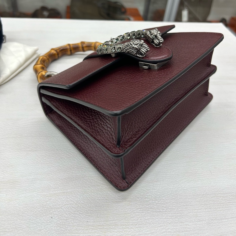 Gucci 酒神 安哥拉紅 mini竹節手提包-5