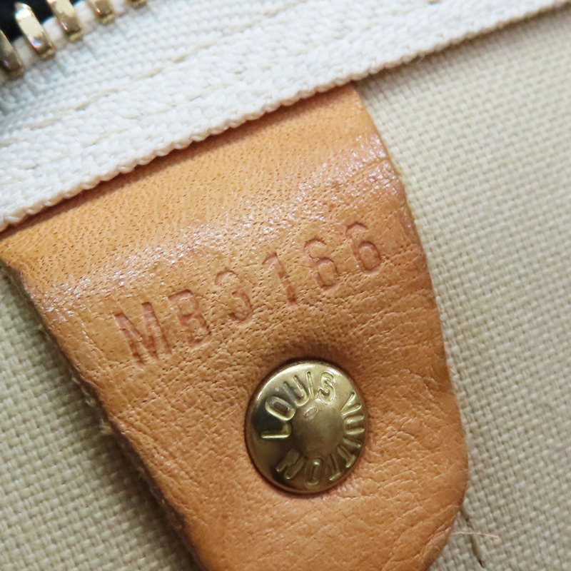 白色 棋盤格帆布 Keepall Bandouliere 45 兩用包【LOUIS VUITTON LV 路易威登】 N48223-7