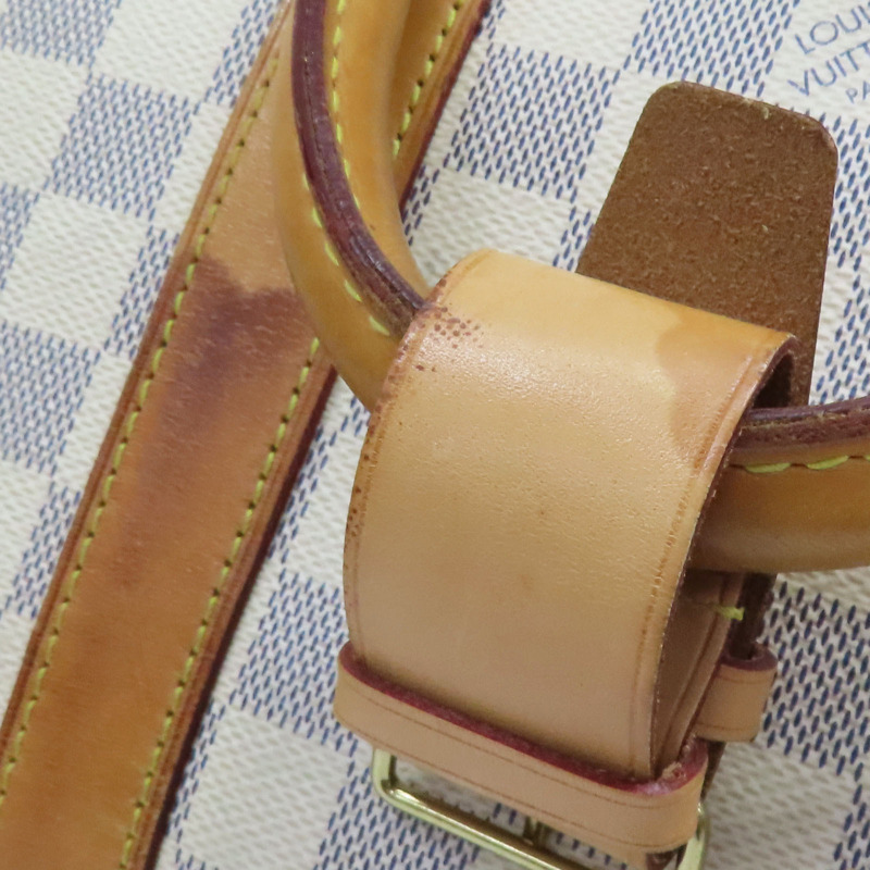 白色 棋盤格帆布 Keepall Bandouliere 45 兩用包【LOUIS VUITTON LV 路易威登】 N48223-18