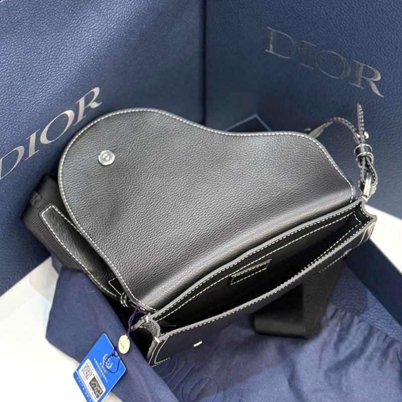 Dior 黑色全皮外縫線馬鞍包 尺寸約24*17.5*5cm-7
