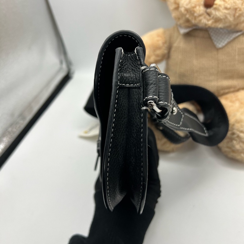 Dior 黑色全皮外縫線馬鞍包 尺寸約24*17.5*5cm-5