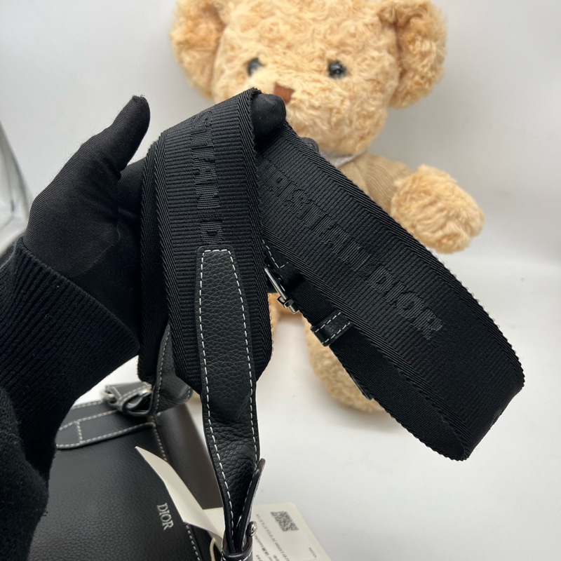 Dior 黑色全皮外縫線馬鞍包 尺寸約24*17.5*5cm-9