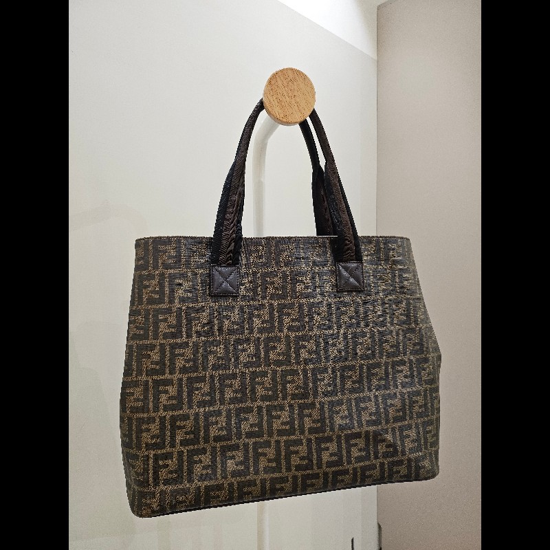 FENDI 咖啡色老花帆布托特包｜大容量｜肩背款 可放電腦-5