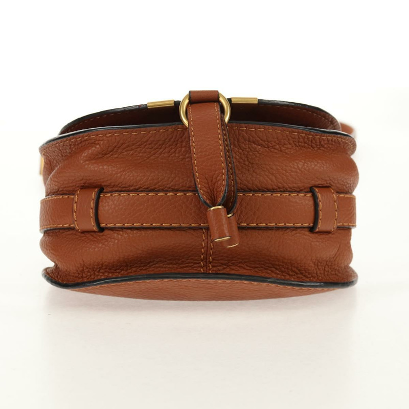 【日本直送】Chloe Marcie 小馬鞍包 皮革 棕色 金色 01-13-62-65 正品 am9934M-4