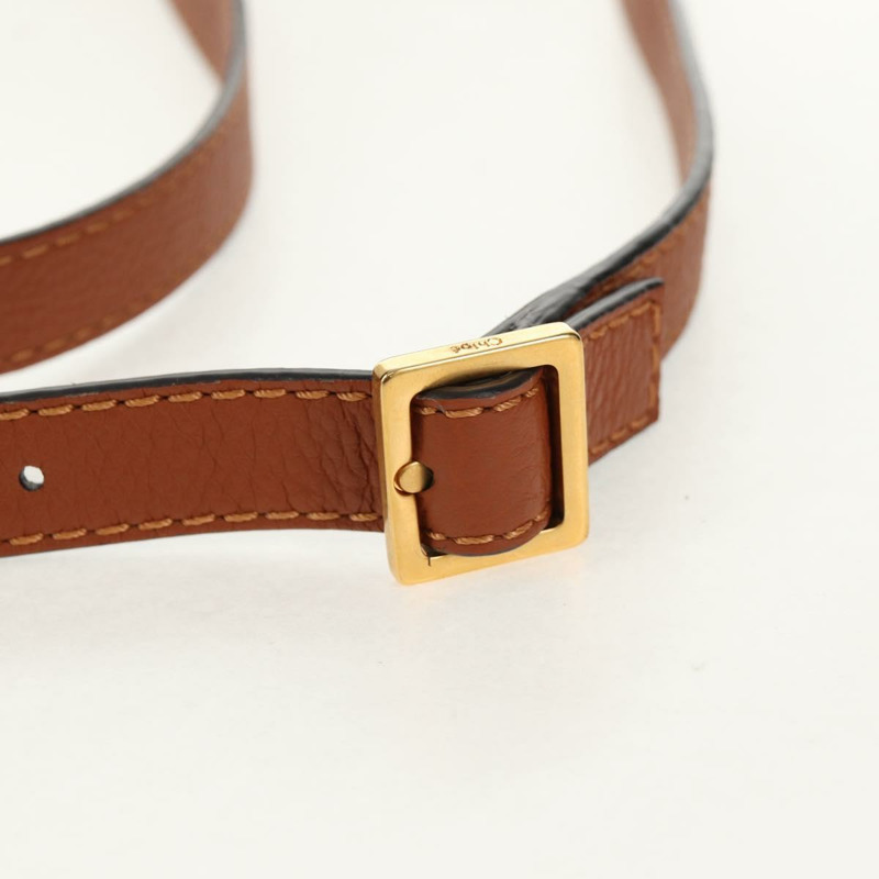 【日本直送】Chloe Marcie 小馬鞍包 皮革 棕色 金色 01-13-62-65 正品 am9934M-8