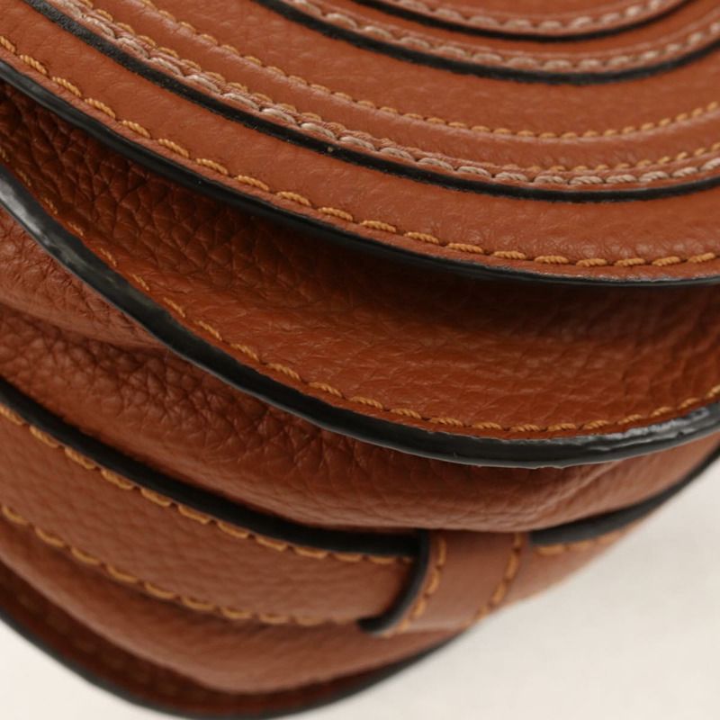 【日本直送】Chloe Marcie 小馬鞍包 皮革 棕色 金色 01-13-62-65 正品 am9934M-14