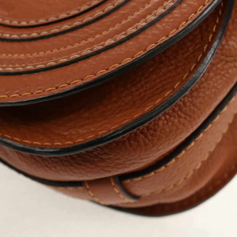 【日本直送】Chloe Marcie 小馬鞍包 皮革 棕色 金色 01-13-62-65 正品 am9934M-15