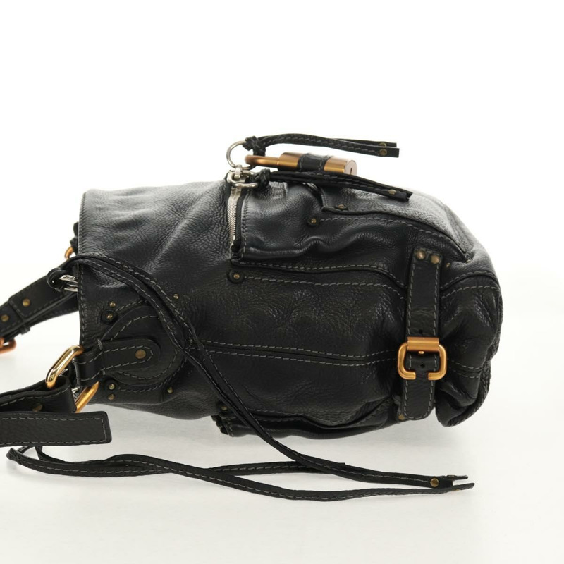 【日本直送】Chloe Paddington 單肩包，黑色皮革，金色銀色，正品，貨號 156875V-2