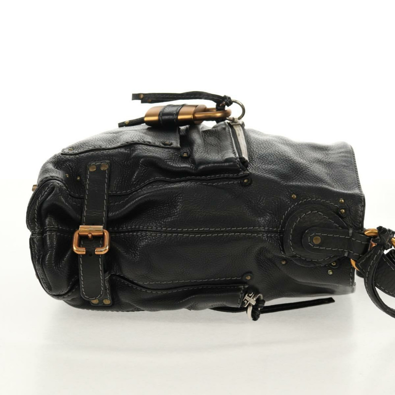 【日本直送】Chloe Paddington 單肩包，黑色皮革，金色銀色，正品，貨號 156875V-3
