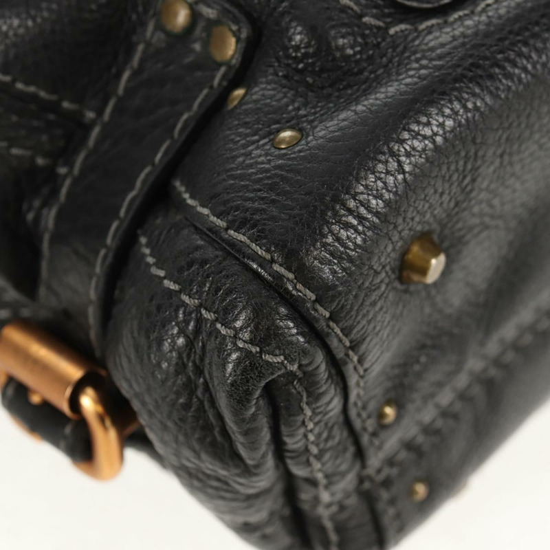 【日本直送】Chloe Paddington 單肩包，黑色皮革，金色銀色，正品，貨號 156875V-14