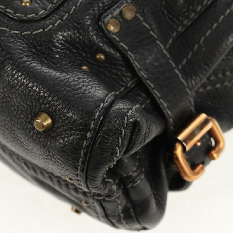 【日本直送】Chloe Paddington 單肩包，黑色皮革，金色銀色，正品，貨號 156875V-15