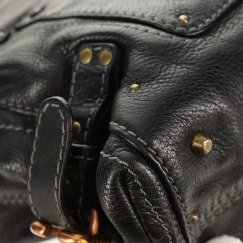 【日本直送】Chloe Paddington 單肩包，黑色皮革，金色銀色，正品，貨號 156875V-16