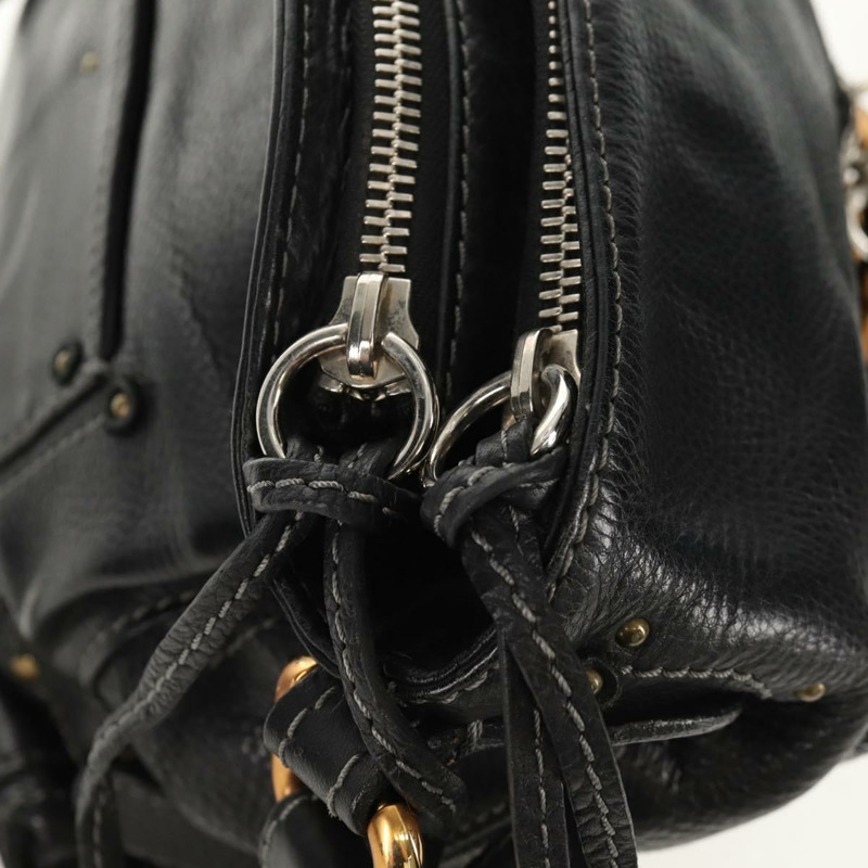【日本直送】Chloe Paddington 單肩包，黑色皮革，金色銀色，正品，貨號 156875V-21