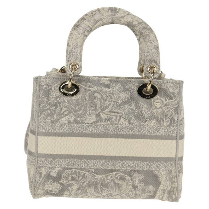 【日本直送】Christian Dior Trotter帆布手提包 PVC灰色金色正品 mr1671M-1