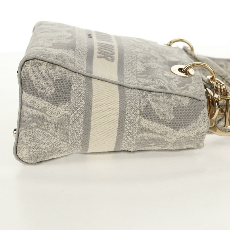 【日本直送】Christian Dior Trotter帆布手提包 PVC灰色金色正品 mr1671M-3