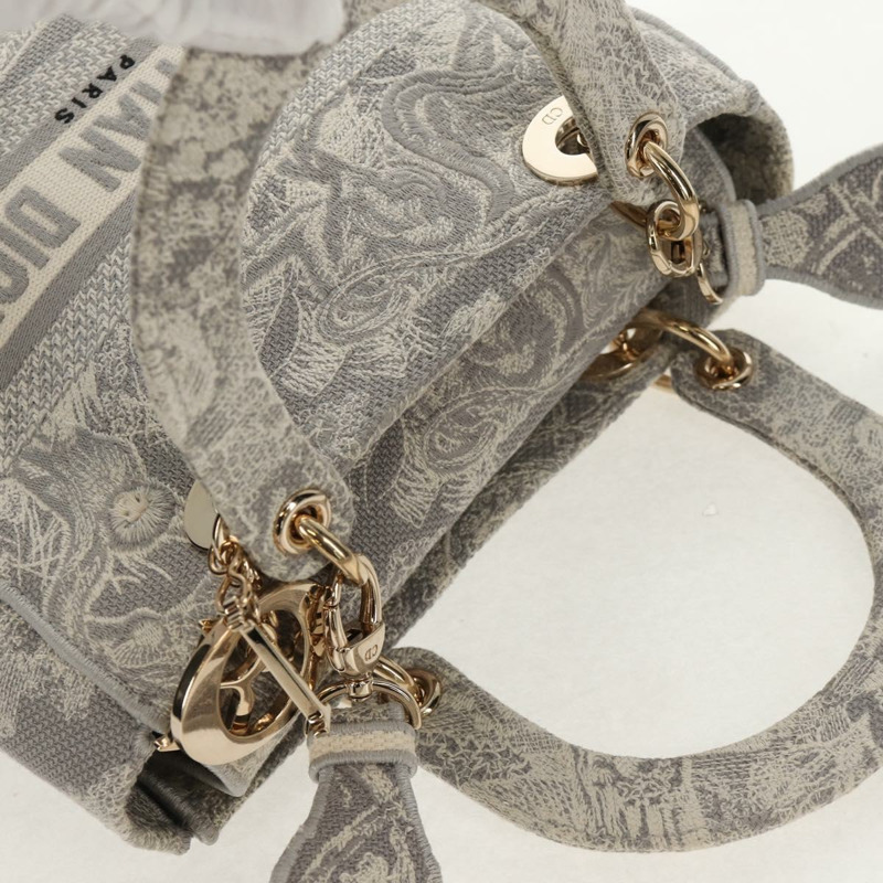 【日本直送】Christian Dior Trotter帆布手提包 PVC灰色金色正品 mr1671M-5