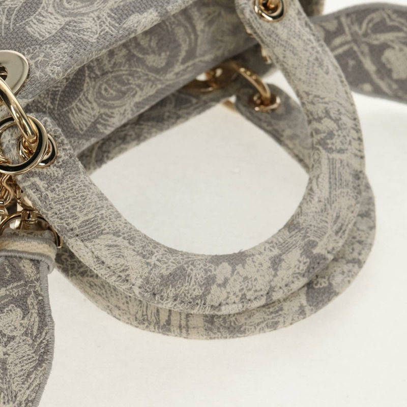 【日本直送】Christian Dior Trotter帆布手提包 PVC灰色金色正品 mr1671M-6