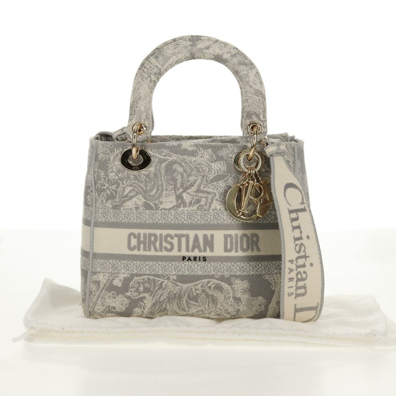 【日本直送】Christian Dior Trotter帆布手提包 PVC灰色金色正品 mr1671M-11