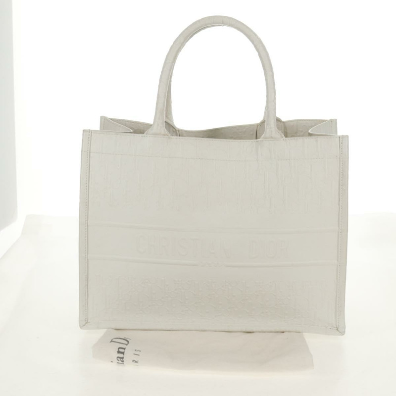 【日本直送】Christian Dior Trotter帆布書本手提包 白色真皮款 正品 mr1670M-11