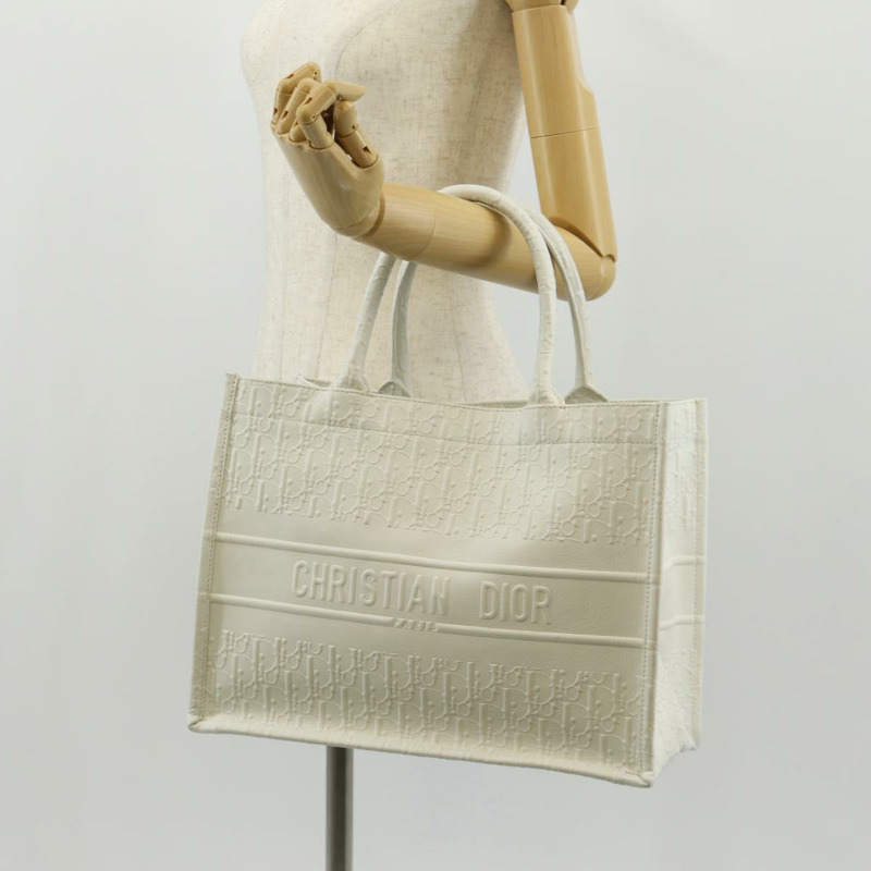 【日本直送】Christian Dior Trotter帆布書本手提包 白色真皮款 正品 mr1670M-26