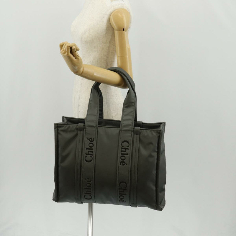 【日本直送】Chloe Woody 托特包 尼龍 灰色 正品 BA8836V-23
