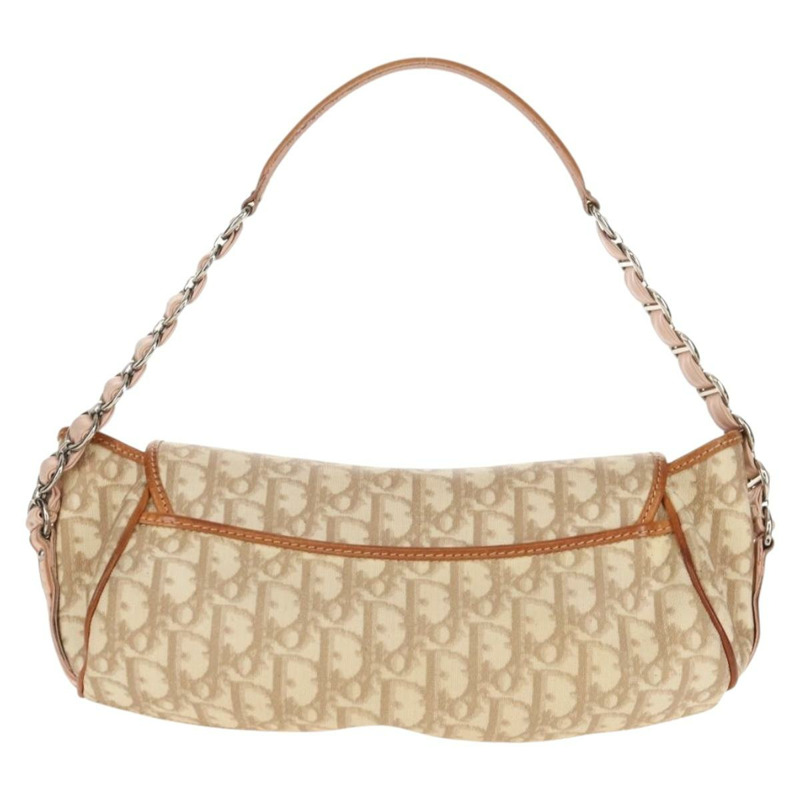 【日本直送】Christian Dior Romantic Trotter帆布鏈條包 PVC米色銀色 正品 157318V-1